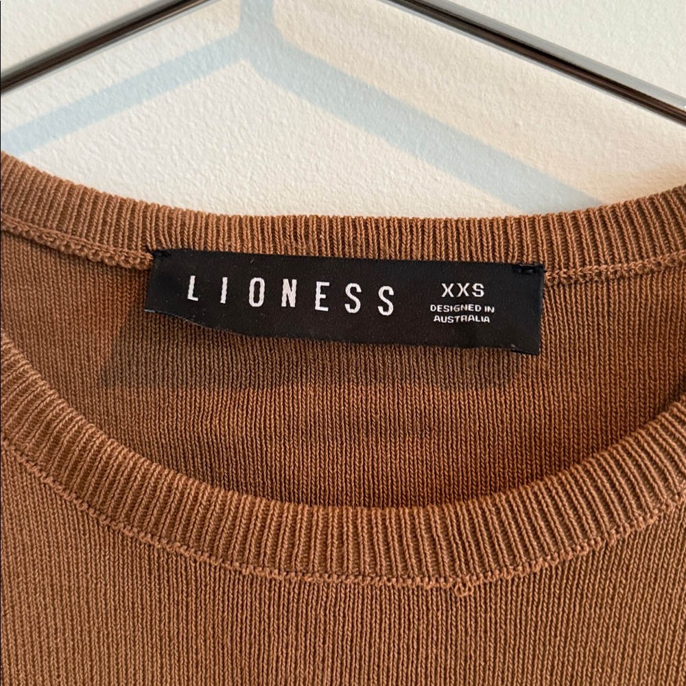 Lioness Tan Ruched Mini Dress - Picture 2 of 4